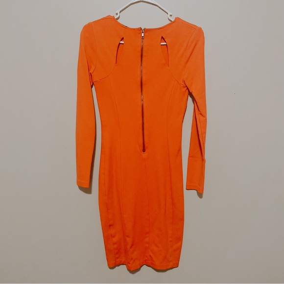 Fitted Long Sleeve Orange Dress by Necessary Objects - Picture 4 of 7